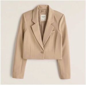 Abercrombie & Fitch Beige Tan Short Croppd Blazer